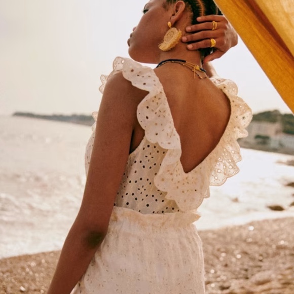 Sezanne Gold Eyelet Blouse in Ecru Size 40 US 8 - Picture 3 of 12